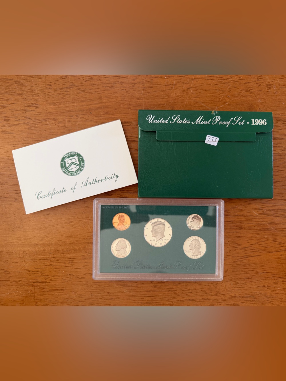 United States Mint Proof Set - 1996 Green Case